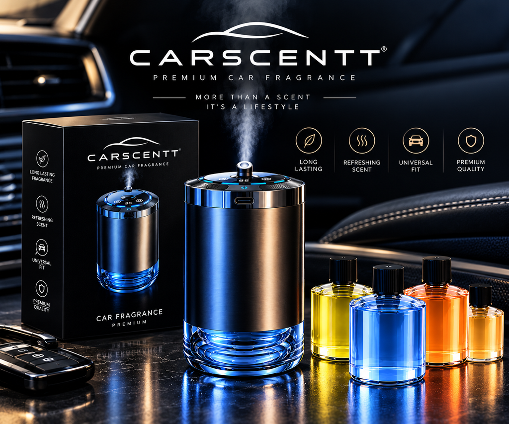 CARSCENTT™ Premium Smart Car Diffuser – Automatic Aromatherapy & LED Light